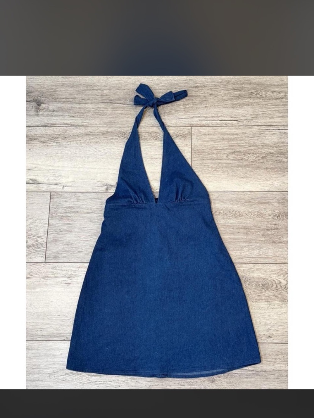 NWOT- Noisy May Navy Halter Mini Dress - Picture 4 of 6